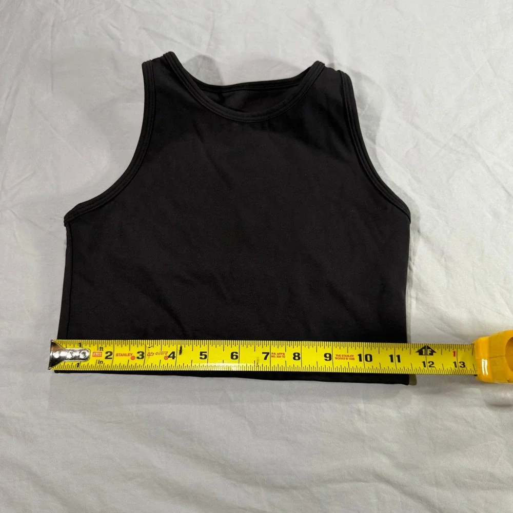 Viella Dance Collection Kids‎ Black High Neck Racerback Cropped Tank Top Size M